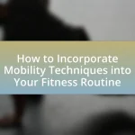 How to Incorporate Mobility Techniques into Your Fitness Routine