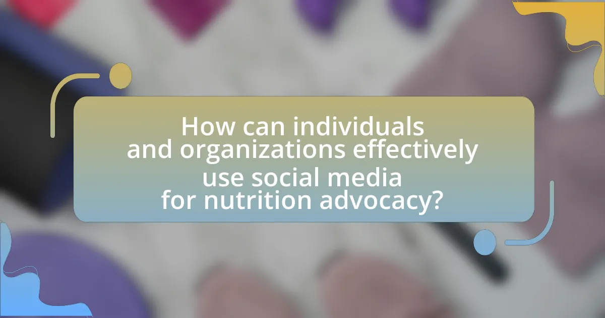 How can individuals and organizations effectively use social media for nutrition advocacy?