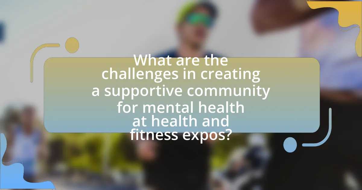 What are the challenges in creating a supportive community for mental health at health and fitness expos?