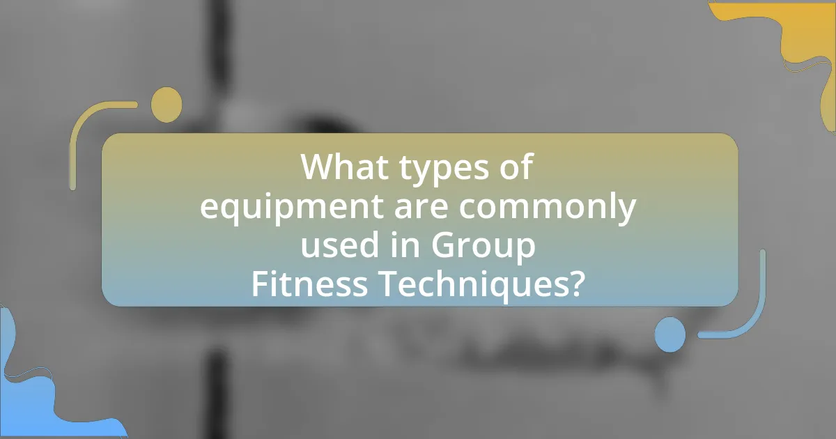 What types of equipment are commonly used in Group Fitness Techniques?